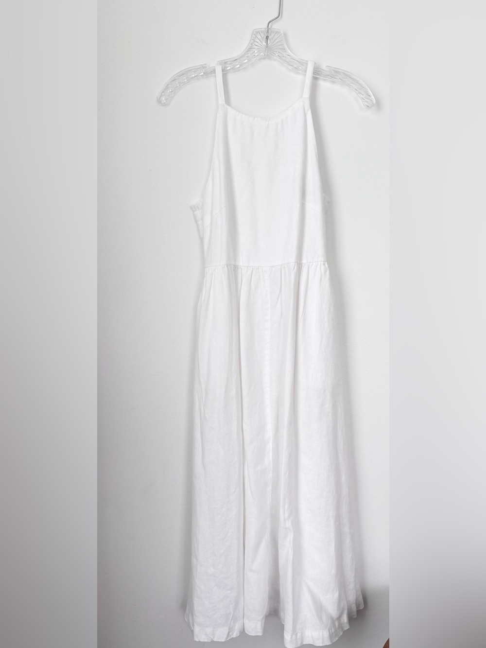 Lands' End White Linen Midi Sundress